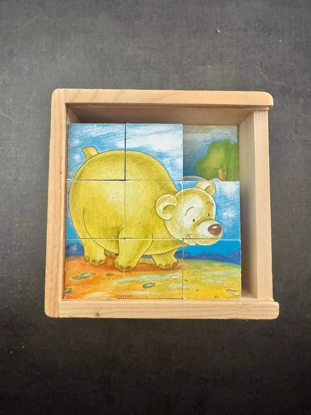 Puzzle en bois à cubes – plusieurs animaux